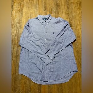 Polo Ralph Lauren Button Down Shirt Mens 17 - 35 Purple Striped Long Sleeve